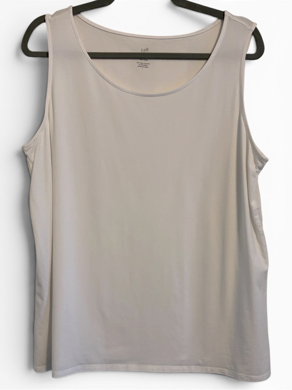 J. Jill Pima-Stretch Knit Tank Top – White – Size Large